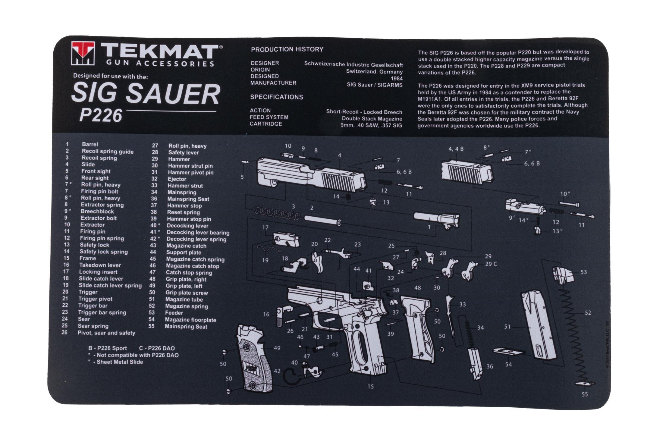 TekMat SIG Sauer P226 Gun Cleaning Mat 17SIGP226